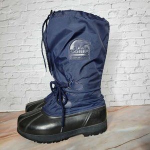 Sorel Snowlion Winter Snow Boots Navy Blue Womens 9 Waterproof Insulated Shoe